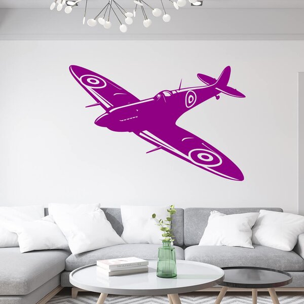 Živá Zeď Samolepka Stíhačka Supermarine Spitfire Barva: černá
