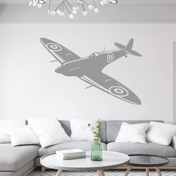 Živá Zeď Samolepka Stíhačka Supermarine Spitfire Barva: černá