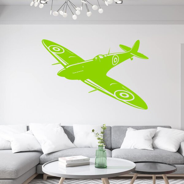 Živá Zeď Samolepka Stíhačka Supermarine Spitfire Barva: černá