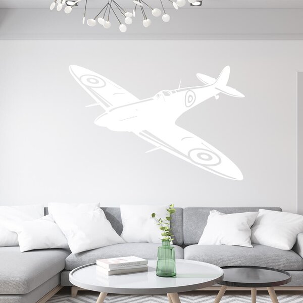 Živá Zeď Samolepka Stíhačka Supermarine Spitfire Barva: černá