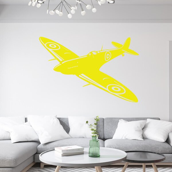 Živá Zeď Samolepka Stíhačka Supermarine Spitfire Barva: černá