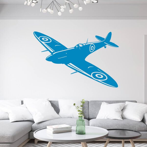 Živá Zeď Samolepka Stíhačka Supermarine Spitfire Barva: černá