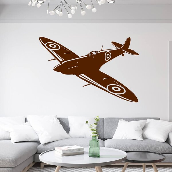Živá Zeď Samolepka Stíhačka Supermarine Spitfire Barva: černá