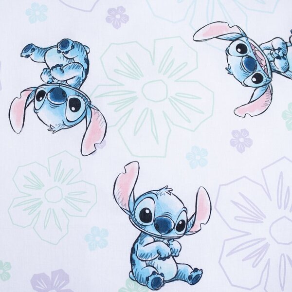 Bílé bavlněné dětské povlečení na jednolůžko 140x200 cm Lilo and Stitch "Ohana White" – Jerry Fabrics