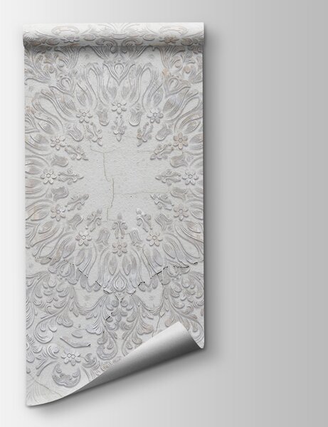 Fototapeta Bílý a šedý kruhový vzor, 3D fototapety, Populární fototapety, w01249 - Tapeko.co.cz