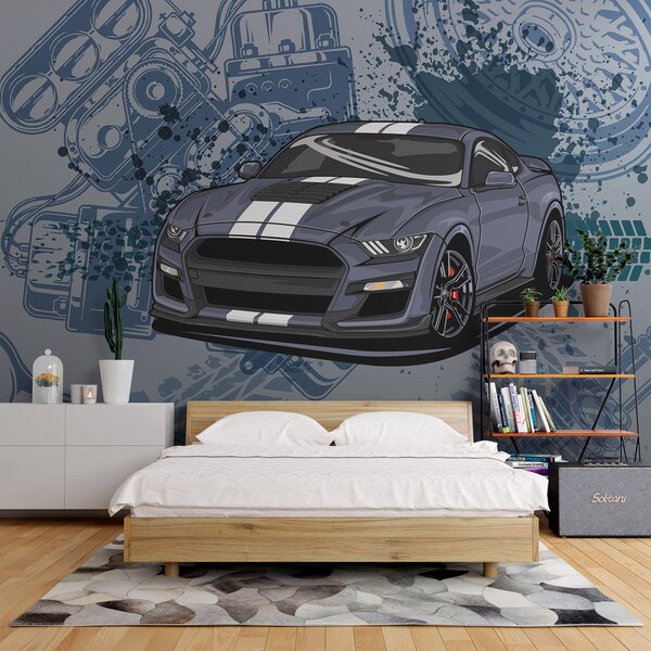 Fototapeta Auto s klíčem a koly, Automobilové fototapety, Populární fototapety, w01218 - Tapeko.co.cz