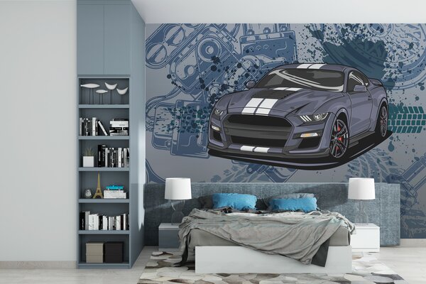Fototapeta Auto s klíčem a koly, Automobilové fototapety, Populární fototapety, w01218 - Tapeko.co.cz