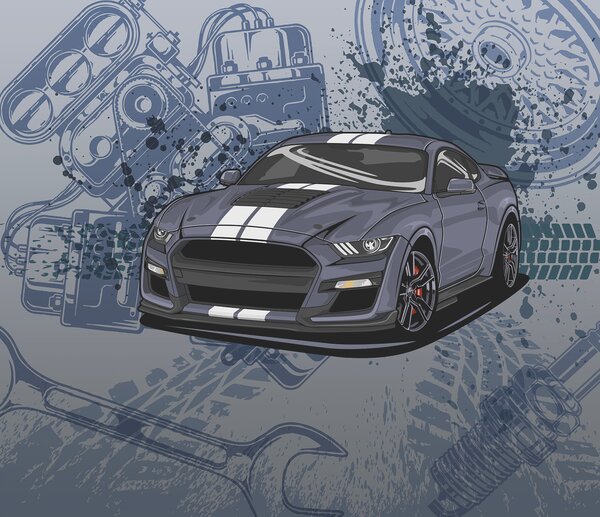 Fototapeta Auto s klíčem a koly, Automobilové fototapety, Populární fototapety, w01218 - Tapeko.co.cz