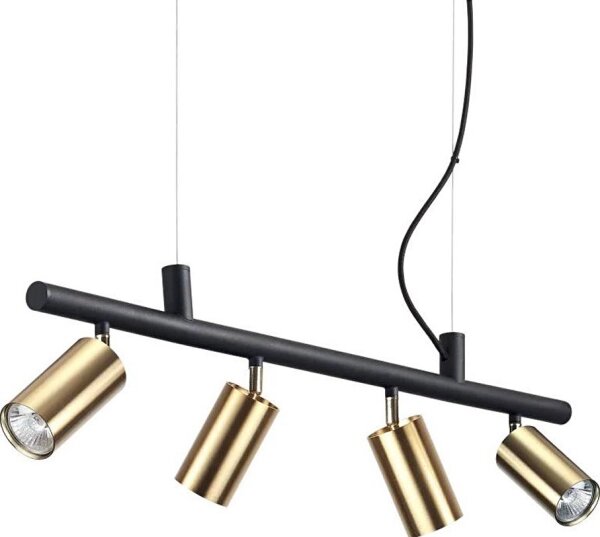 Ideal Lux - LED Lustr na lanku DYNAMITE 4xGU10/7W/230V CRI 90 černá/mosaz