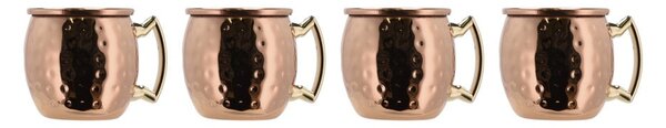 Ocelové hrnky v sadě 4 ks v měděné barvě 80 ml Moscow Mule – Lyngby Glas