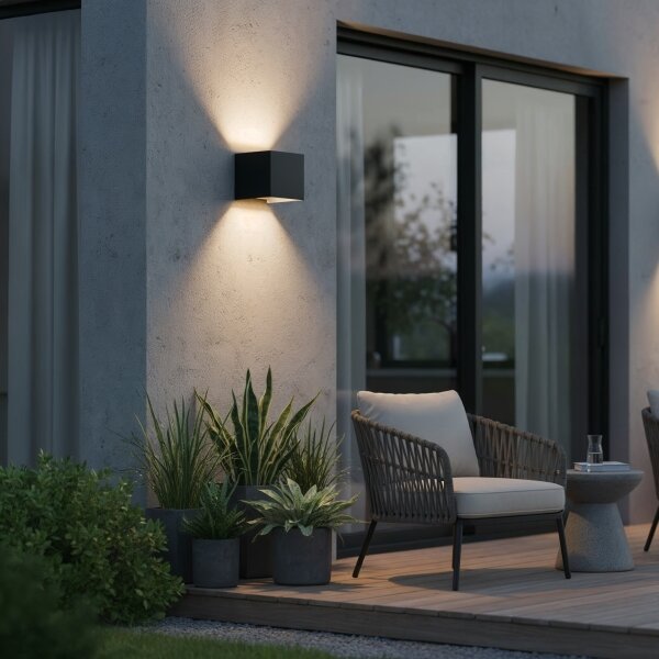 Ideal Lux - LED Venkovní nástěnné svítidlo ATOM LED/12W/230V IP54 černá
