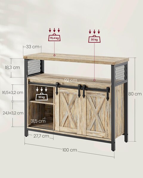ŠIROKÁ KOMODA, hnědá, černá, 100/80/33 cm MID.YOU - Online Only komody, Online Only