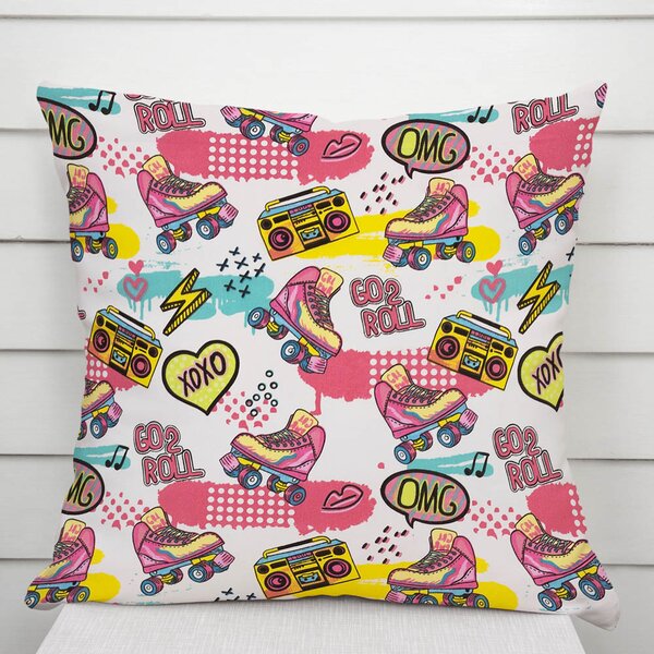 Biante Dětský bavlněný povlak na polštář Sandra SA-604 Růžový retro styl 30 x 50 cm