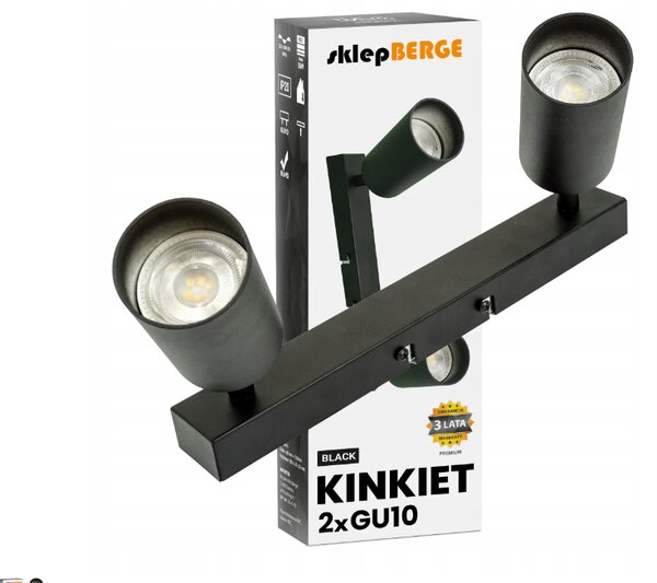 BERGE Stropní bodové svítidlo LED VIKI-X 2x GU10 - černé