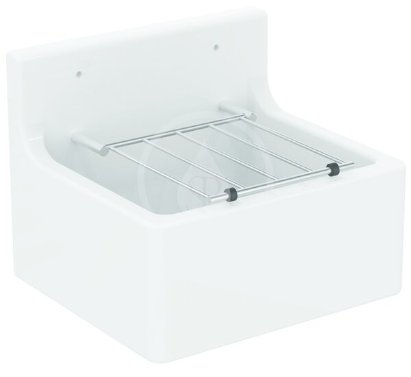 Ideal Standard Výlevka Brenta, 455x380 mm, včetně mřížky, bílá/chrom S593901