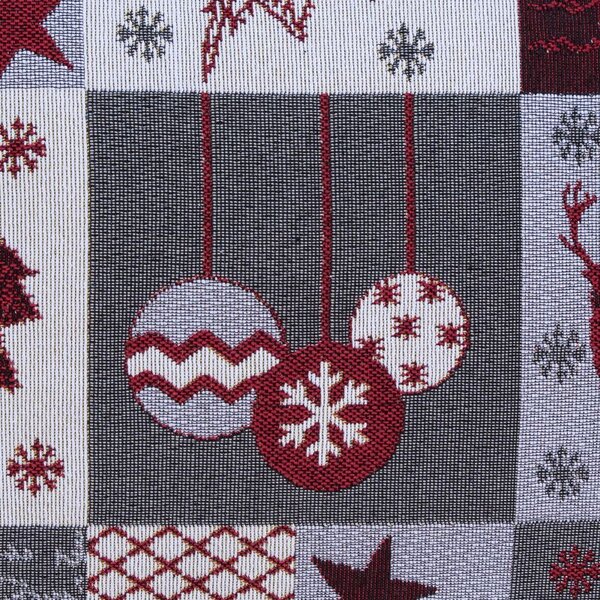 Povlak MOTIV winter patch šedočervená 40 x 40 cm