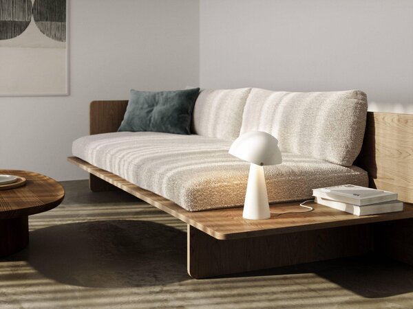 Nordlux 2120095001 Align, designová stolní lampička 1xE27, bílá, průměr 22cm