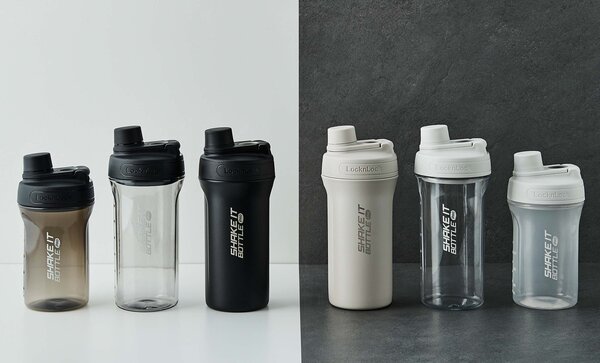 Láhev na pití shaker LOCK SHAKE IT 650ml černá