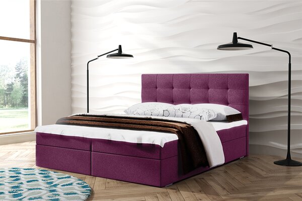Eka Kontinentální čalouněná postel Oslo - Cassablanca (90x200 cm) Barva látky Trinity: (2311) Fialová