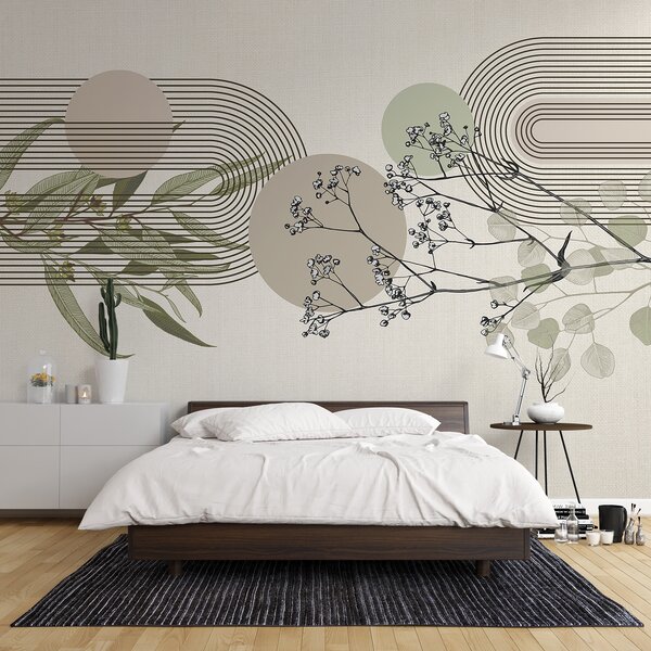 Fototapeta Botanický design s abstraktními prvky, Přírodní fototapety, Populární fototapety, w07979 - Tapeko.co.cz