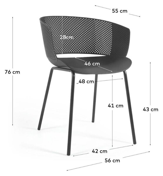 Černá plastová zahradní židle Kave Home Yeray