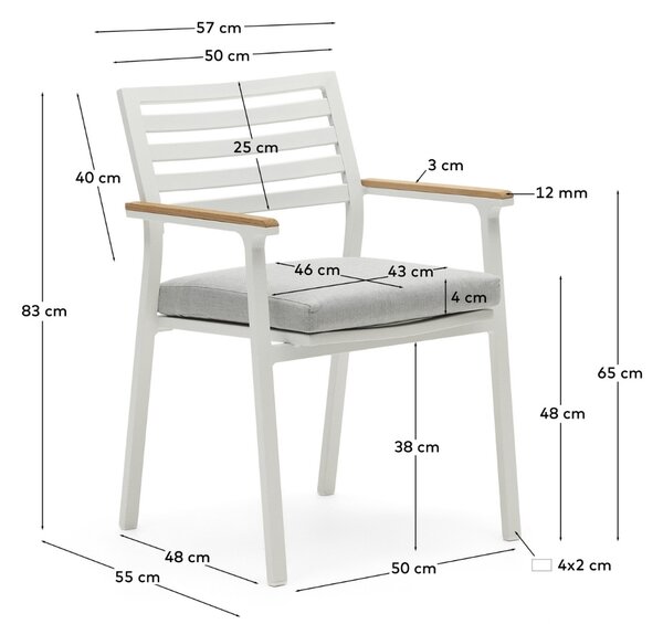 Bílá kovová zahradní židle Kave Home Bona