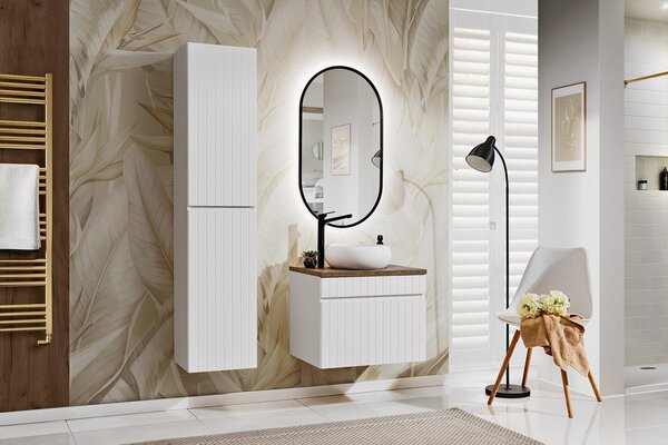 Comad Set koupelnového nábytku Iconic White 60 bílá mat/dub santa fe vintage (5 kusů nábytku)