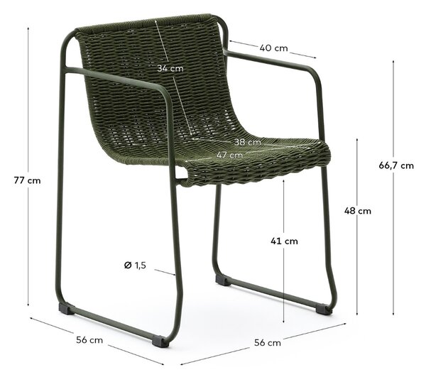Zelená zahradní jídelní židle Kave Home Maurina