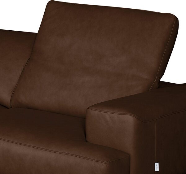 ROHOVÁ SEDAČKA, kůže, tmavě hnědá Livetastic - Sedací soupravy, Online Only