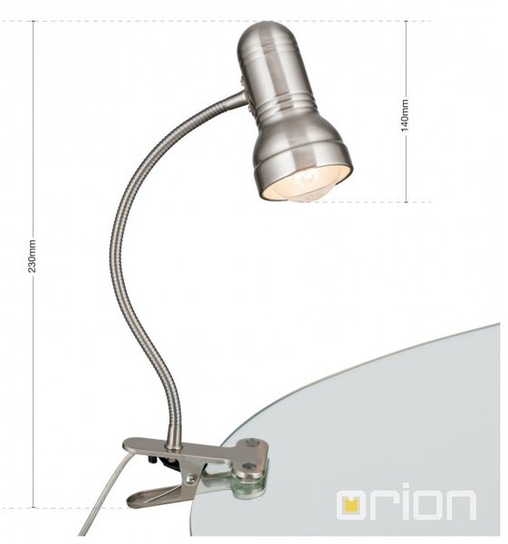 Orion Str10-319-S Stolní lampa s klipem WILHELM satin
