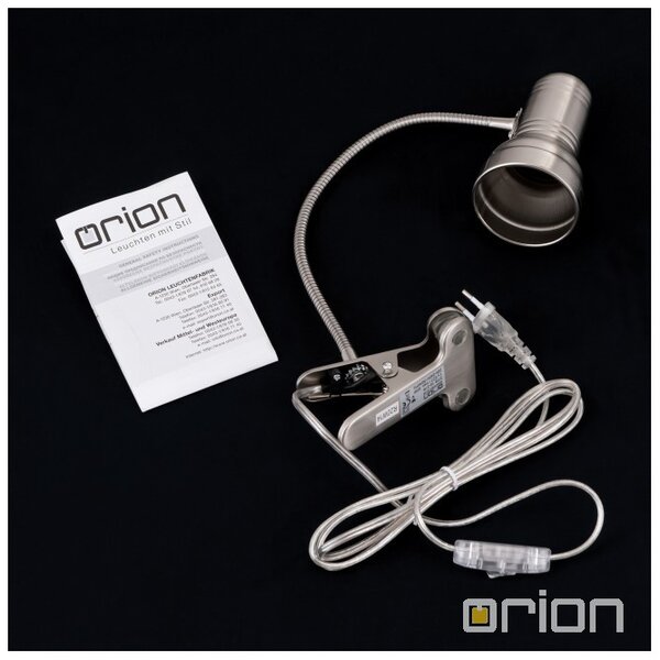 Orion Str10-319-S Stolní lampa s klipem WILHELM satin