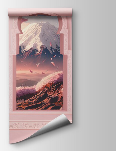 Fototapeta Tři oblouková okna s výhledem na hory, Přírodní fototapety, Populární fototapety, w08082 - Tapeko.co.cz