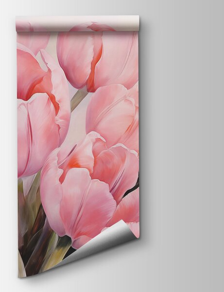 Fototapeta Růžové tulipány zblízka, Květinové fototapety, Populární fototapety, w08100 - Tapeko.co.cz