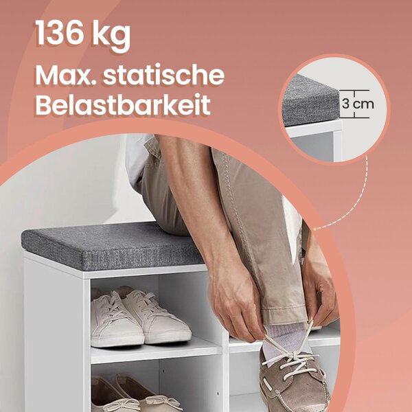 REGÁL NA BOTY, šedá, bílá, 78,5/48/30,3 cm MID.YOU - Online Only šatny & botníky, Online Only