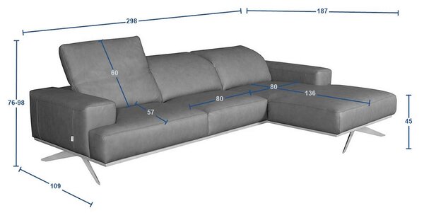 ROHOVÁ SEDAČKA, kůže, tmavě hnědá Livetastic - Sedací soupravy, Online Only