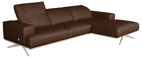 ROHOVÁ SEDAČKA, kůže, tmavě hnědá Livetastic - Sedací soupravy, Online Only