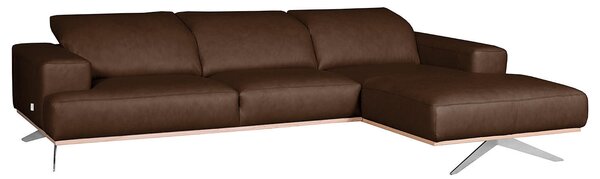 ROHOVÁ SEDAČKA, kůže, tmavě hnědá Livetastic - Sedací soupravy, Online Only