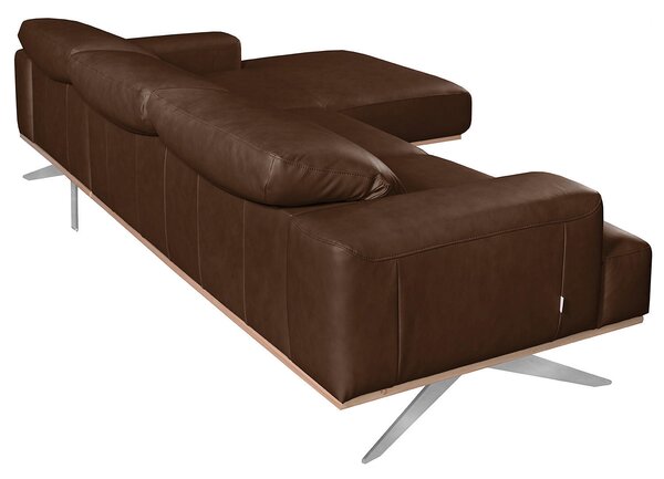 ROHOVÁ SEDAČKA, kůže, tmavě hnědá Livetastic - Sedací soupravy, Online Only