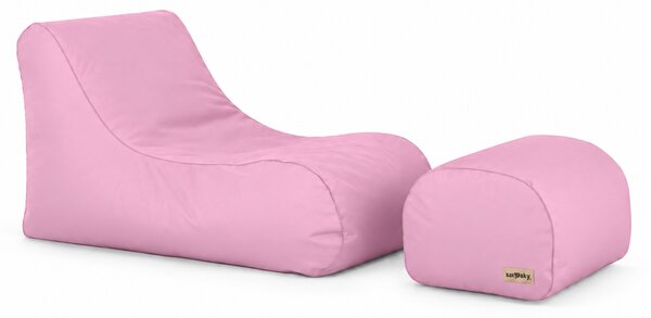 SakyPaky Plážo sedací vak s podnožníkem světle růžová