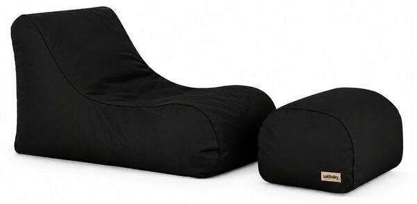 SakyPaky Plážo sedací vak s podnožníkem černá