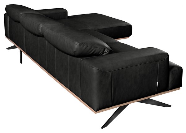 ROHOVÁ SEDAČKA, kůže, černá Livetastic - Sedací soupravy, Online Only