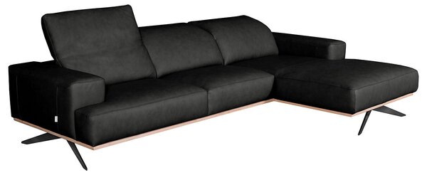 ROHOVÁ SEDAČKA, kůže, černá Livetastic - Sedací soupravy, Online Only