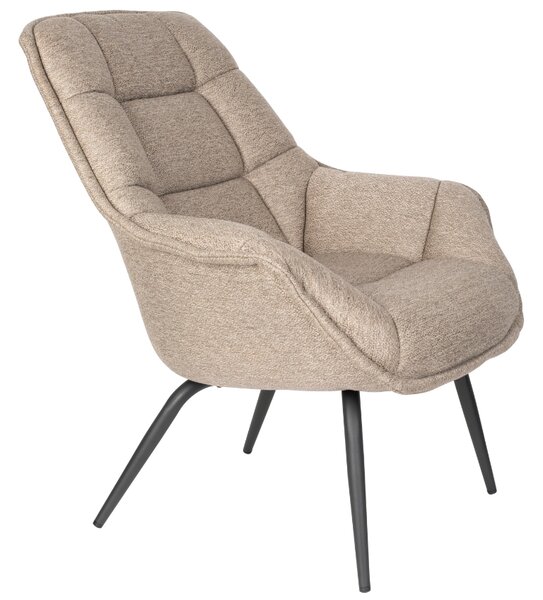 -25 % Dny MOMENTI– White Label Tmavě béžové čalouněné lounge křeslo WLL COMFORTABLE THOMAS