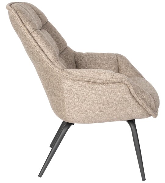 -25 % Dny MOMENTI– White Label Tmavě béžové čalouněné lounge křeslo WLL COMFORTABLE THOMAS