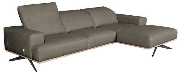ROHOVÁ SEDAČKA, kůže, šedá Livetastic - Sedací soupravy, Online Only
