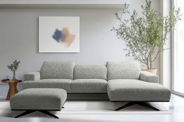 ROHOVÁ SEDAČKA, textil, šedá Livetastic - Sedací soupravy, Online Only