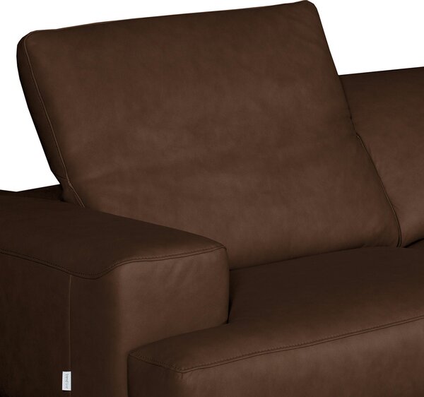 ROHOVÁ SEDAČKA, kůže, tmavě hnědá Livetastic - Sedací soupravy, Online Only