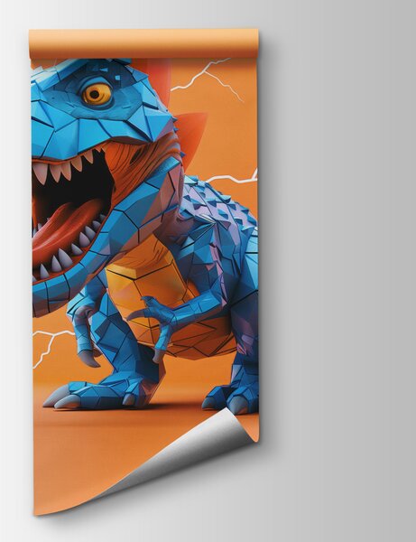 Fototapeta Modrý dinosaurus s blesky, které z něj vycházejí, Fototapety s dinosaury, Populární fototapety, w01333v1 - Tapeko.co.cz