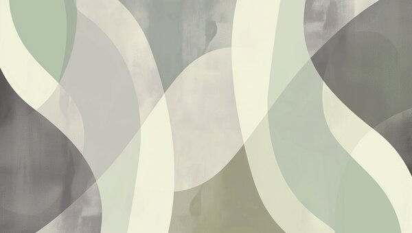 Fototapety Jemné křivky v tlumených tónech s plynulými liniemi a zelenými přechody, minimalistické a moderní, Fototapety moderní, w01334 : uwalls.cz
