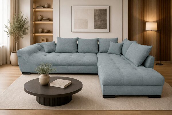ROHOVÁ SEDAČKA, textil, světle modrá P & B - Sedací soupravy, Online Only